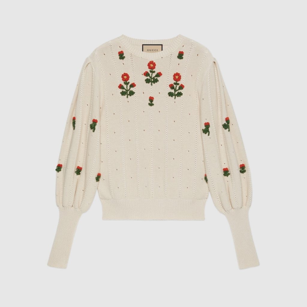 GUCCI - Pullover gestrickt mit Blumen